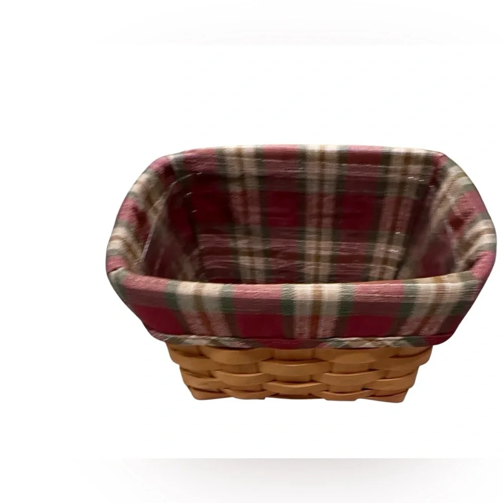 Longaberger Large Recipe Basket 1999 , Protector, Orchard Park Plaid Liner